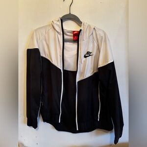 Nike White and Black Wind Breaker Jacket